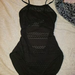 Black Cut Out One Piece Swimsuit